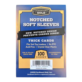 Cardboard Gold Notched Card Sleeves for Thick Cards (Case/10,000)