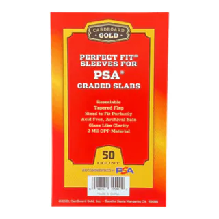 Cardboard Gold Perfect Fit Sleeves for PSA Graded Cards/Slabs WITH PSA LOGO (Case/2,500)