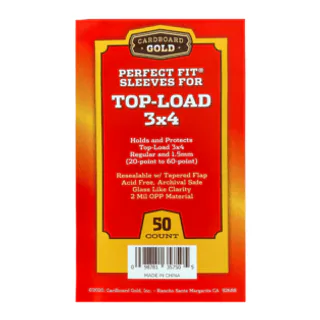 Cardboard Gold Perfect Fit Sleeves for Top-Load 3x4 20-60 Point (Case/2,500)