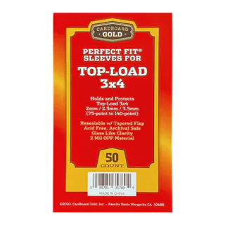 Cardboard Gold Perfect Fit Sleeves for Top-Load 3x4 from 75-140 Point (Case/2,500)