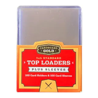 Cardboard Gold Top-Loader 3x4 WITH SLEEVES 100 COUNT For Standard Size Cards (Case/1,000)
