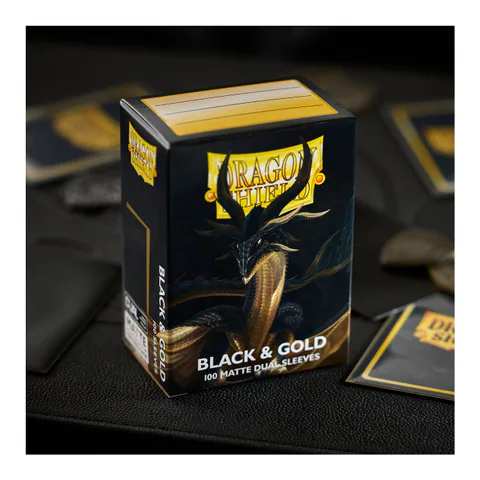 Dragon Shield Matte Dual Sleeves (Black & Gold)