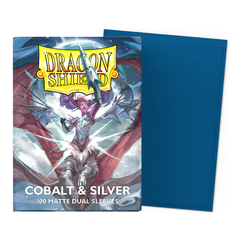 Dragon Shield Matte Dual Sleeves (Cobalt & Silver)