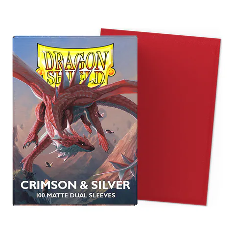 Dragon Shield Matte Dual Sleeves (Crimson & Silver)