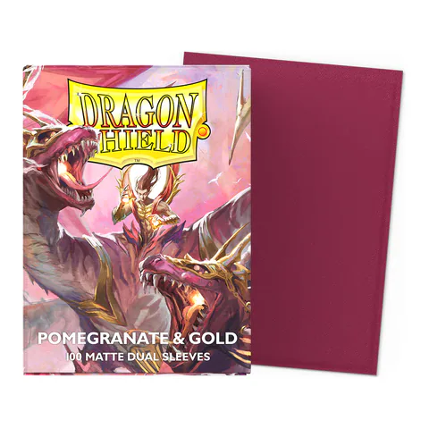 Dragon Shield Matte Dual Sleeves (Pomegranate & Gold)