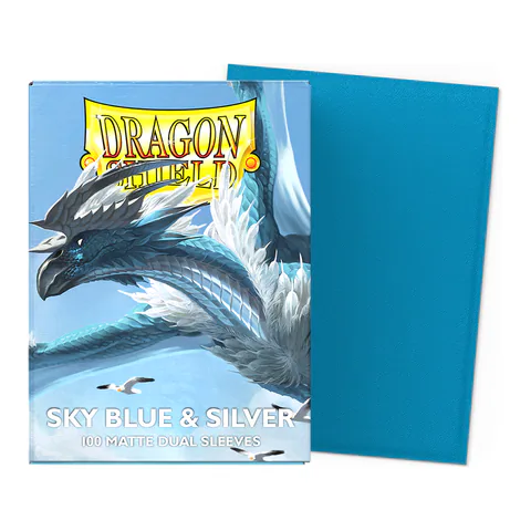 Dragon Shield Matte Dual Sleeves (Sky Blue & Silver)