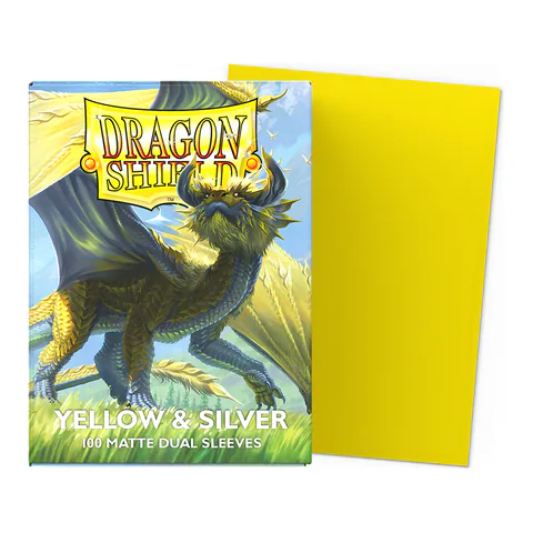 Dragon Shield Matte Dual Sleeves (Yellow & Silver)