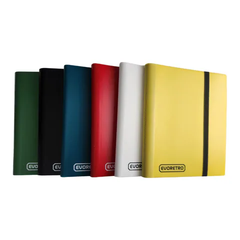 EVORETRO 9 Pocket Card Flex Portfolio | 360 Card Collector Folio Binder (shown: Black / 1)