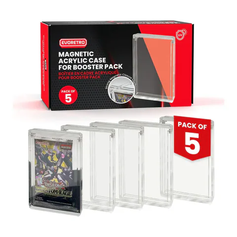 EVORETRO Acrylic Case for Booster Pack with Magnetic Lid Pack of 5 (shown: Pack of 5)