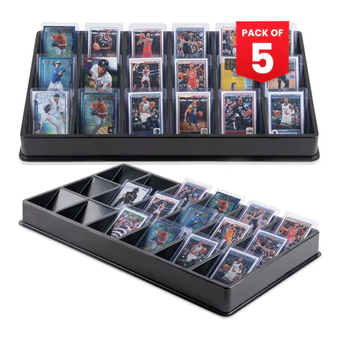 EVORETRO Card Sorting Tray for Toploader 18 Slots Pack of 5