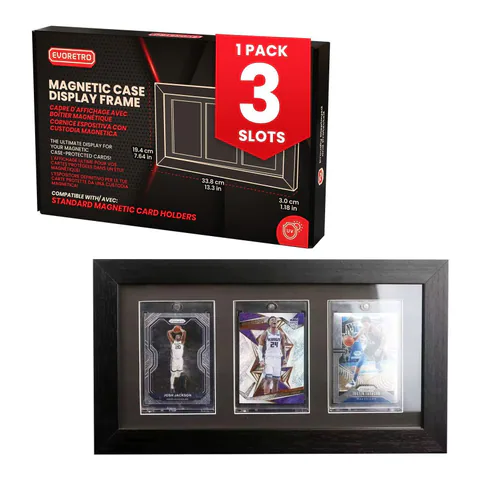 EVORETRO Wooden Display Frame for Magnetic Card Holders (shown: 3)