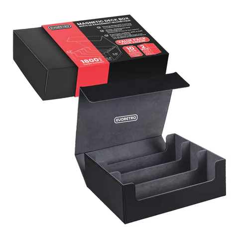 EVORETRO Magnetic Card Deck Storage Box - Holds 1800 Cards