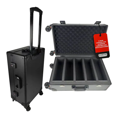EVORETRO Graded Card Case — Show-Day Roller, TSA Lock, Foam