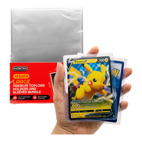 EVORETRO Jumbo Toploader & Sleeves Bundle, 35pt (10 + 10)