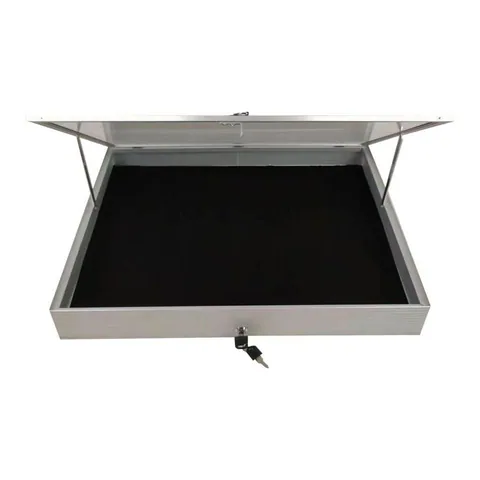 EVORETRO Lockable Display Case 36 x 24 x 4" Silver– Secure Showcase for Collectibles (shown: Vertical)