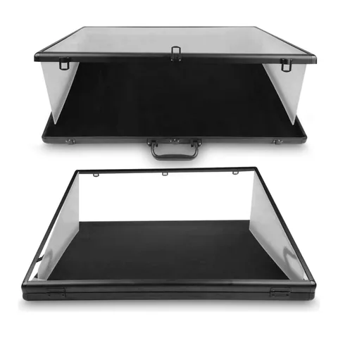 EVORETRO Lockable Display Case – Secure Showcase 24x36x4 Inch Black with removal Separator