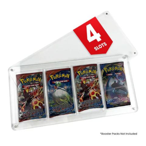 EVORETRO Magnetic Acrylic Booster Pack Display Case 4-Slot