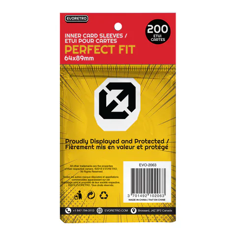 EVORETRO Perfect Fit Sleeves Inner Card Protector (shown: Pack of 200)