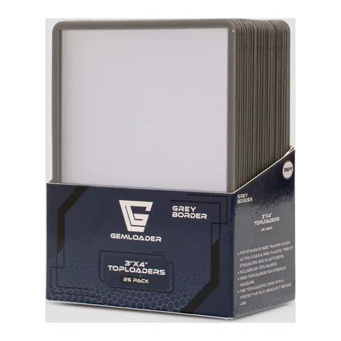Gemloader GREY BORDER 3''X4'' Toploaders Ultra-Clear and Seamless 35PT (25Pack)