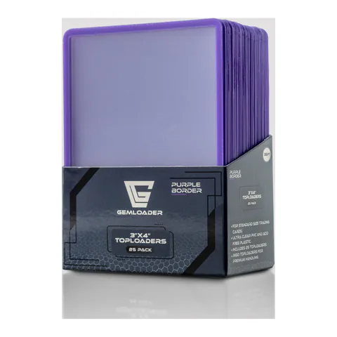 Gemloader PURPLE BORDER 3''X4'' Toploaders Ultra-Clear and Seamless 35PT (25Pack)