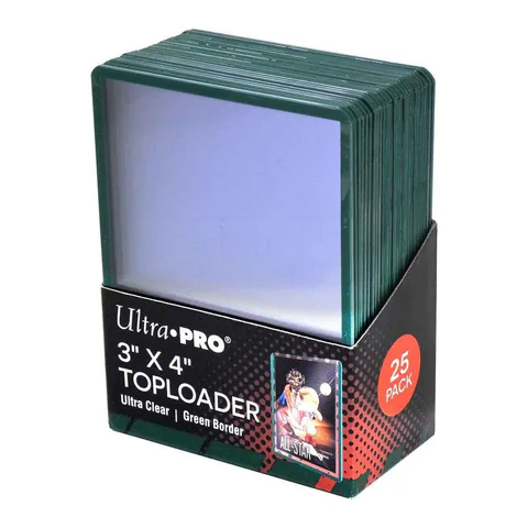 Ultra PRO 3" x 4" Green Border TOPLOADER Sleeves (25ct) for Standard Size Cards